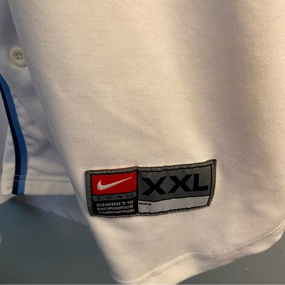 Nike Team UNC Tar Heels Baseball Jersey Men’s XXL – White/Carolina Blue - Picture 2 of 5